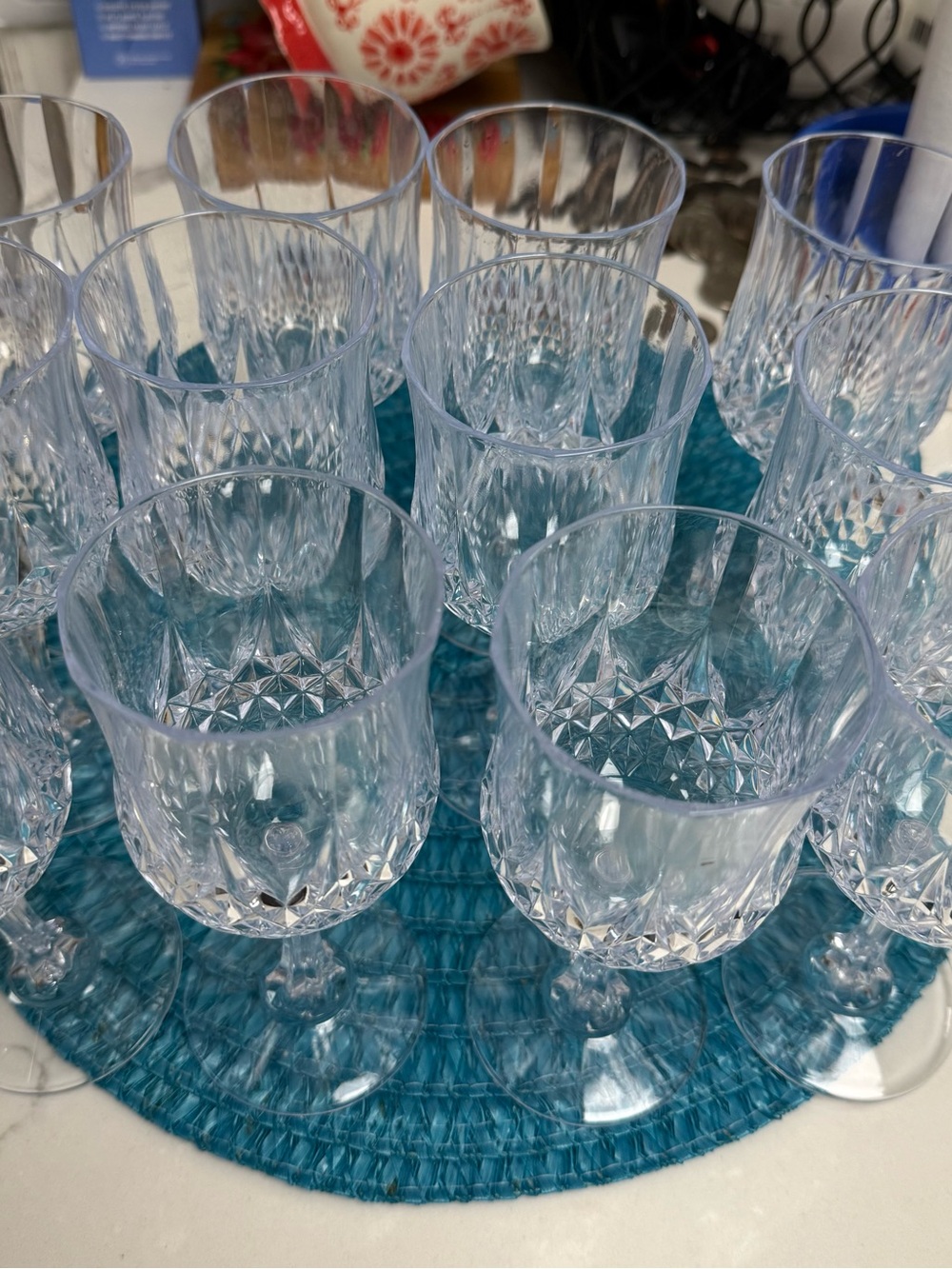 8 oz Crystal Like Wine PLASTIC glasses set of 12